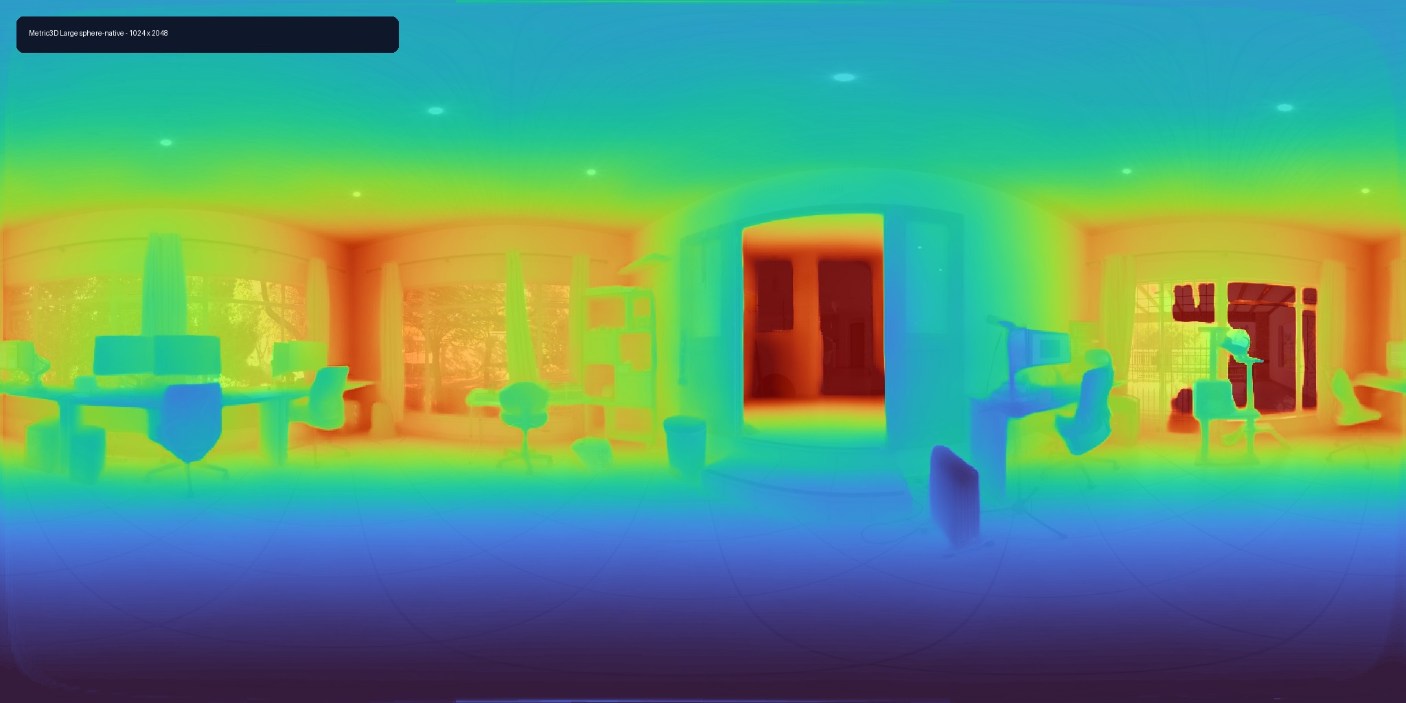 Metric3D Large sphere-native radial range at 1024×2048