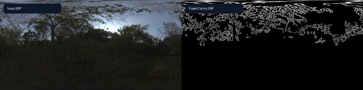 Input ERP and Canny fused from six processed views